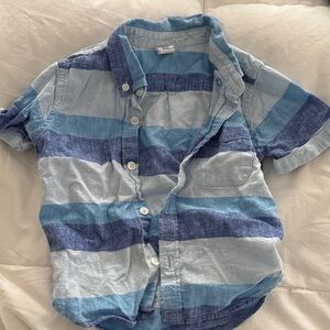 GAP Kids Blue Striped Button Down Shirt